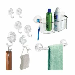 Budget 😍 Interdesign Panier de douche à ventouse transparent 😉 -Accessoires pour la maison Soldes 0081492524205 4