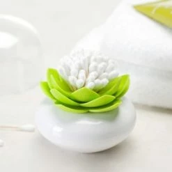 Le moins cher 🌟 Totalcadeau Range Cotons-tiges Lotus bocal fleur de lotus vert 🌟