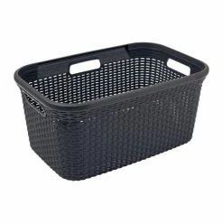 Le moins cher 👏 Panier à linge Curver Style Hip Anthracite | 45 litres 🎁