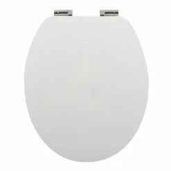 Tout neuf 🔔 Spirella Abattant WC MDF STYLE Blanc - Charnières Zinc ⭐