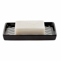 Budget 😉 Spirella Porte savon Céramique WAVE Noir & Blanc ⭐