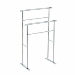 Remise 🛒 Spirella Porte serviettes 2 niveaux Acier BRIDGE Chromé ⭐