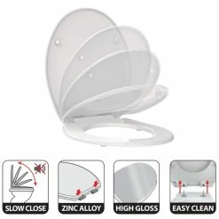 Le moins cher 😀 Spirella Abattant WC PP HARRY Blanc - Charnières Zinc ✨ -Accessoires pour la maison Soldes 3478680075552 2