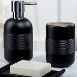 De gros 👏 Spirella Porte savon savon Céramique KYOTO Noir ⭐ -Accessoires pour la maison Soldes 3478680076566 3