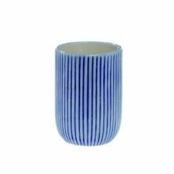 Promo 😍 Spirella Gobelet Céramique MYKONOS Bleu 👏