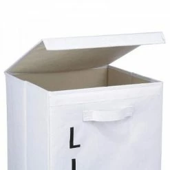 Bon marché ✔️ Five Simply smart Panier à linge écriture blanc 🥰 -Accessoires pour la maison Soldes 3482731340452 2