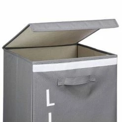 Bon marché ✔️ Five Simply smart Panier à linge écriture blanc 🥰 -Accessoires pour la maison Soldes 3482731340476 2