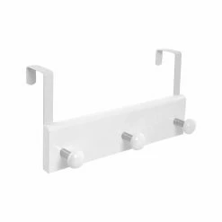 Promo 🤩 Paris prix Patère de Porte en Métal "3 Boutons" 30cm Blanc ⭐