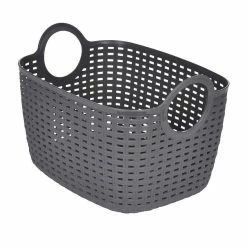 Le moins cher 🥰 Paris prix Panier à Linge Arrondi "Tressé" 12L Gris 🎉