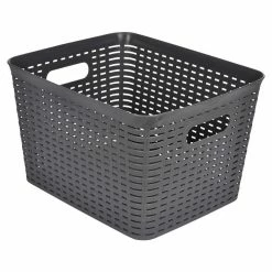 Offres ✨ Paris prix Panière à Linge "Effet Tressé" 13L Gris ⭐