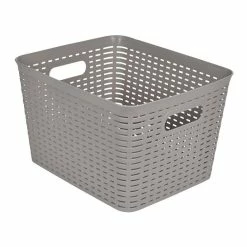 Acheter ✔️ Paris prix Panière à Linge "Effet Tressé" 13L Taupe ✔️