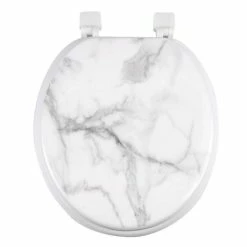 Bon marché 🔥 Paris prix Abattant WC Imprimé "Effet Marbre" 37cm Blanc 🌟