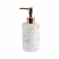 Nouveau ⭐ Paris prix Distributeur de Savon "Effet Marbre" 18cm Or Rose ⌛