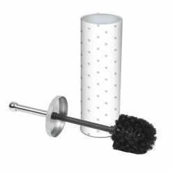 Meilleure vente ⭐ Paris prix Brosse WC Imprimée en Métal "Home Grey" 38cm Blanc 🌟
