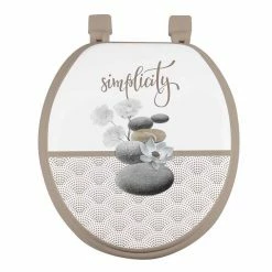 Sortie 🛒 Paris prix Abattant WC Imprimé "Minéral" 47cm Taupe 🌟