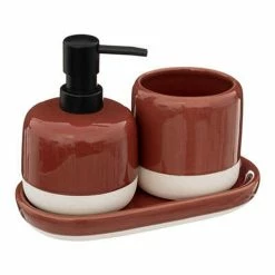 Le moins cher 🤩 Five Simply smart Lot de 3 Accessoires Salle de Bain "Solar" 21cm Terracotta 🌟