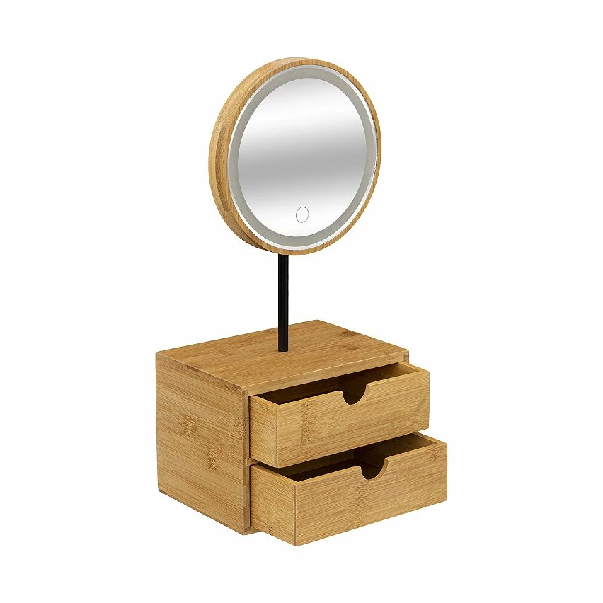 Acheter ✔️ Five Simply smart Miroir LED pivotant 3 intensités lumineuses et Organiseur 2 Tiroirs en Bambou 👏 4 Acheter ✔️ Five Simply smart Miroir LED pivotant 3 intensités lumineuses et Organiseur 2 Tiroirs en Bambou 👏 – Image 2