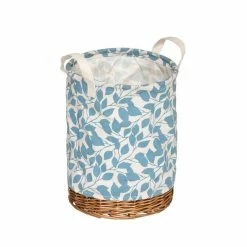 Budget ✨ Atmosphera Set de 2 Paniers de rangement en Osier et Tissu Blanc imprimé Noir 🧨 -Accessoires pour la maison Soldes 3560233826022 3