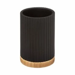 Meilleure vente 🔥 Five Simply smart Gobelet et Porte brosse à dents en résine Noir charbon 🧨