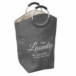 Offres 🤩 Five Simply smart Panier à Linge en Velours "Trio" 60cm Gris 👍