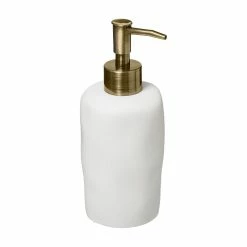 Grosses soldes 😍 Five Simply smart Distributeur de Savon ou Lotion en résine Blanche 300 ml 😍