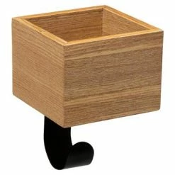 Vente flash ✨ Five Simply smart Patère 1 Crochet "Vide-Poche" 15cm Noir & Naturel ⭐