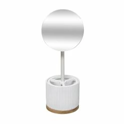 Remise 🎁 Five Simply smart Miroir grossissant x3 avec Pot Organiseur à Maquillage Blanc ✨