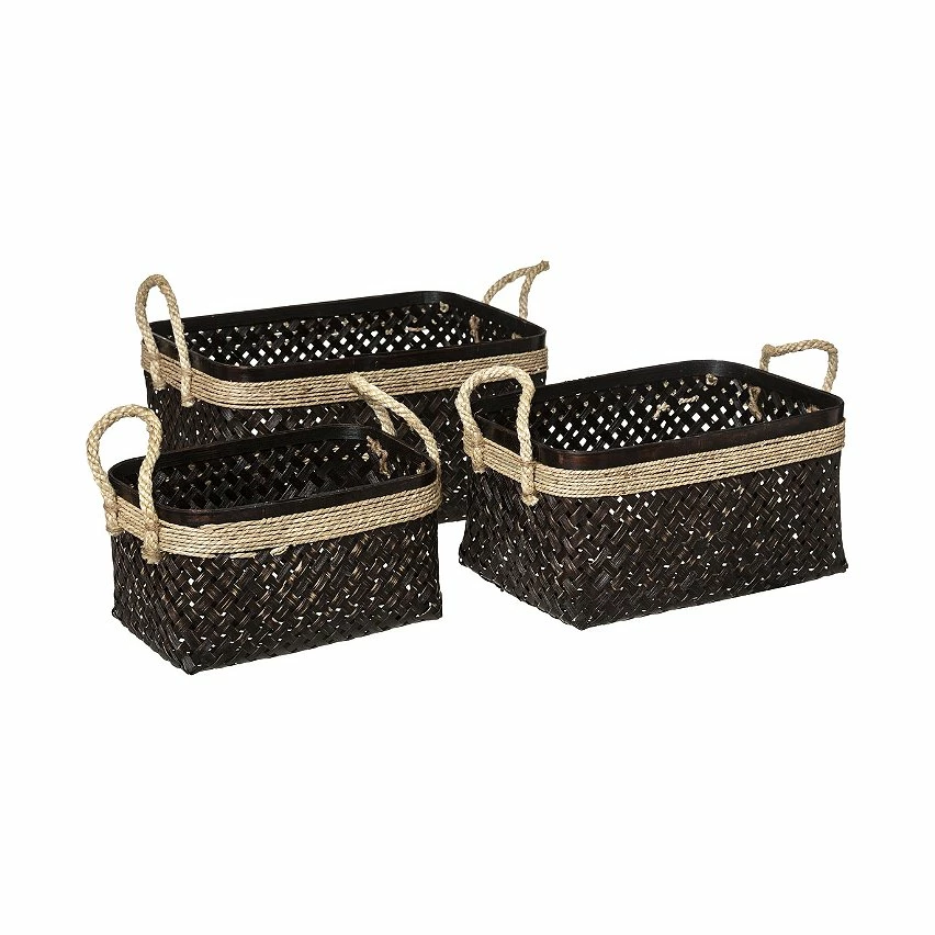 Le moins cher 🛒 Atmosphera Set de 3 Paniers de rangement Bruns en Bambou et Roseau ✨ 3 Le moins cher 🛒 Atmosphera Set de 3 Paniers de rangement Bruns en Bambou et Roseau ✨