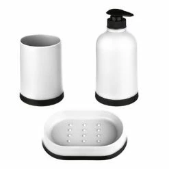 Vente flash ⭐ Paris prix Set de 3 Accessoires de Salle de Bain "Strip" Blanc 💯 -Accessoires pour la maison Soldes 3560238361801 1