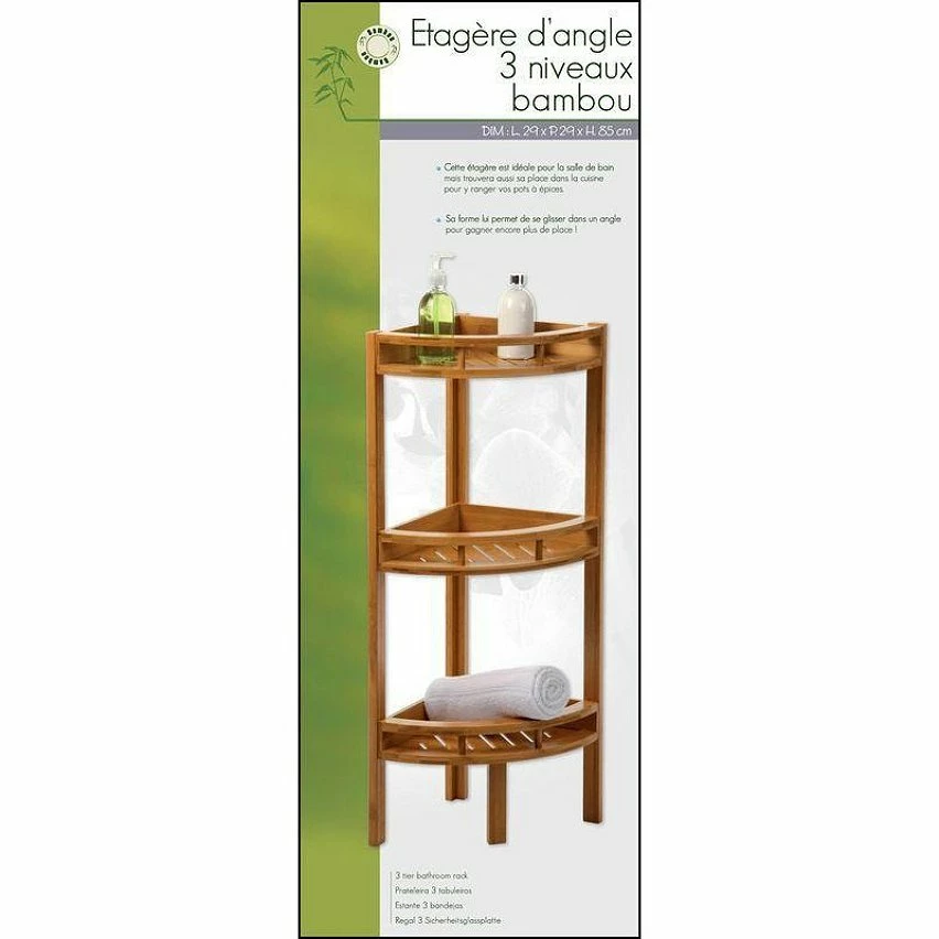 Remise 😉 Five Simply smart Étagère d'angle 3 niveaux bambou 😀 5 Remise 😉 Five Simply smart Étagère d'angle 3 niveaux bambou 😀 – Image 3