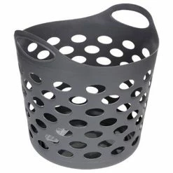 Coupon ✨ Clean House Panier à Linge "Lou" 28L Gris 🤩 -Accessoires pour la maison Soldes 3560238492093 1