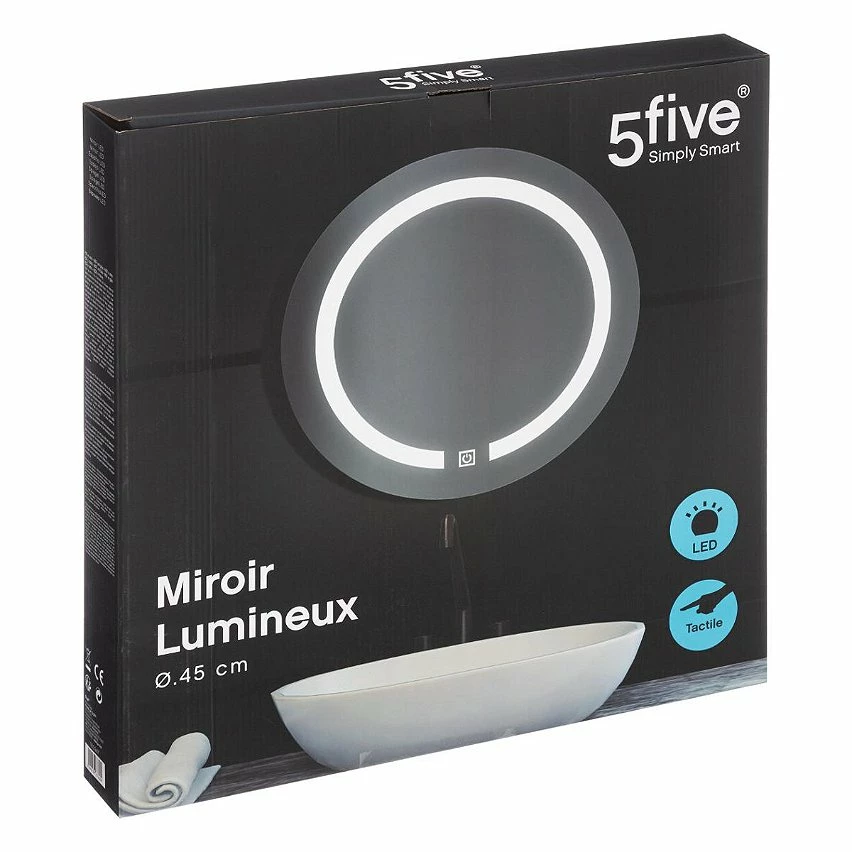 Meilleure vente 👍 Five Simply smart Miroir Led Rond ⌛ 4 Meilleure vente 👍 Five Simply smart Miroir Led Rond ⌛ – Image 2