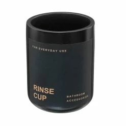 Meilleure vente 🤩 Five Simply smart Gobelet et porte brosse à dents en Polyrésine noir collection Black 🤩