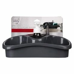 Coupon 💯 Five Simply smart Distributeur de Savon & Porte Éponge "Spon" 25cm Gris 🎁 -Accessoires pour la maison Soldes 3560239383789 3