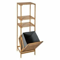 Meilleur prix 👏 5Five Colonne salle bain Varia naturel panier linge bambou - Bambou 😀