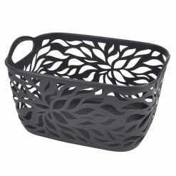 Promo ❤️ Paris prix Panière à Linge "Motif Végétal" 3,5L Anthracite 👏