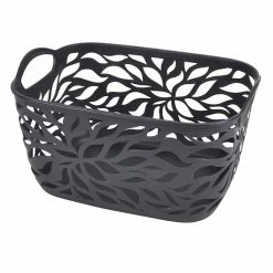 Nouveau 🌟 Paris prix Panière à Linge "Motif Végétal" 7,5L Anthracite 👍