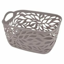 Acheter 😉 Paris prix Panière à Linge "Motif Végétal" 7,5L Taupe 🔥