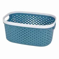 Grosses soldes 🧨 Paris prix Panière à Linge "Ajourée" 3,5L Bleu Paon 🎉