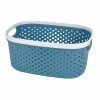 Remise 🔔 Paris prix Panière à Linge "Ajourée" 8L Bleu Paon 🔔 -Accessoires pour la maison Soldes 3574380060833 1
