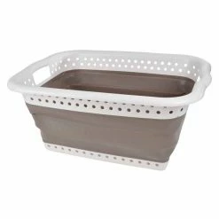 De gros 👍 Paris prix Panier à Linge "Rétractable" 37L Taupe ❤️