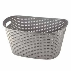 Tout neuf 🥰 Paris prix Panier à Linge "Ovale Tressé" 26L Taupe 🔔