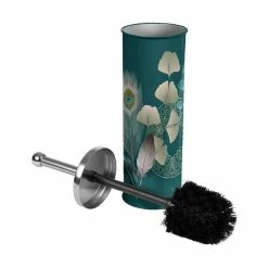 Grosses soldes 🧨 Paris prix Brosse WC Métal Imprimé "Ginkoblue" 38cm Vert ❤️