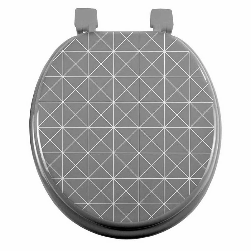 Meilleure affaire ❤️ Paris prix Abattant WC Imprimé "Kubia" 47cm Gris 😉 3 Meilleure affaire ❤️ Paris prix Abattant WC Imprimé "Kubia" 47cm Gris 😉