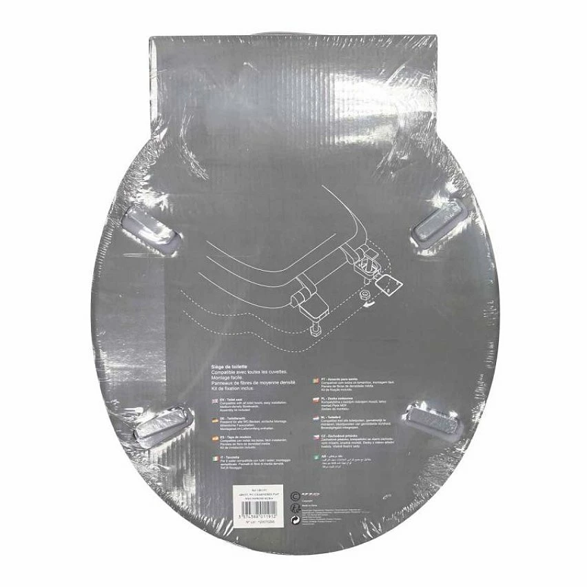 Meilleure affaire ❤️ Paris prix Abattant WC Imprimé "Kubia" 47cm Gris 😉 5 Meilleure affaire ❤️ Paris prix Abattant WC Imprimé "Kubia" 47cm Gris 😉 – Image 3