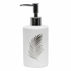 Meilleure vente ✨ Paris prix Distributeur de Savon Imprimé "Orbella" 17cm Blanc & Argent ✔️