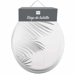 Grosses soldes 🧨 Paris prix Abattant WC Imprimé "Orbella" 47cm Blanc & Argent 👍 -Accessoires pour la maison Soldes 3574388013176 2