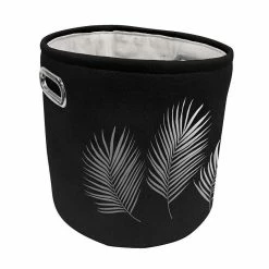 Offres 👍 Paris prix Panier de Rangement Imprimé "Orbella" 27cm Noir & Argent 🔔