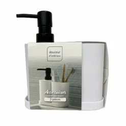 Remise ⭐ Paris prix Set de 3 Accessoires Salle de Bain "Vita" 19cm Blanc 🥰 -Accessoires pour la maison Soldes 3574388018225 3