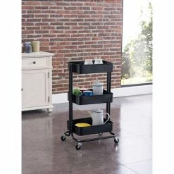 Offres 😉 Alo Desserte 3 plateaux à roulettes 43x35x79 cm noir - TRAWL 🤩 -Accessoires pour la maison Soldes 3605095462640 4